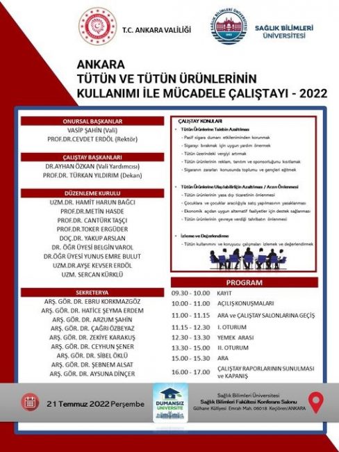 Ankara Tütün ve Tütün Ürünlerinin Kullanımı ile Mücadele Çalıştayı-2022