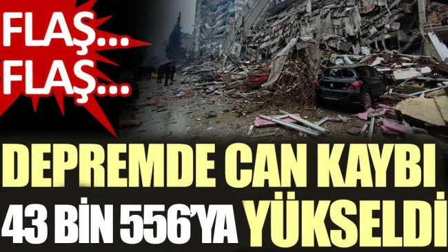 Depremin ardından 17. gün: Can kaybı 43 bin 556’ya yükseldi.