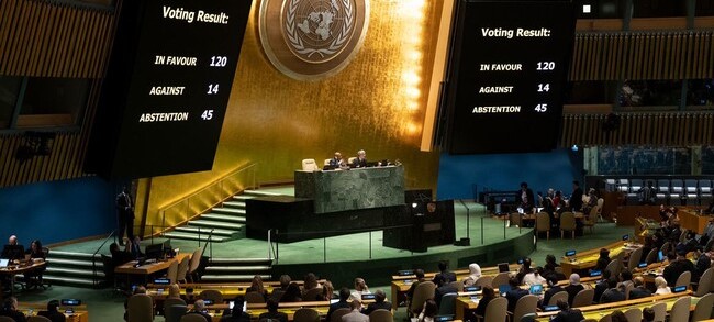 BM Genel Kurulu, Gazze’de acil insani ateşkes istenilen karar tasarısını kabul etti
